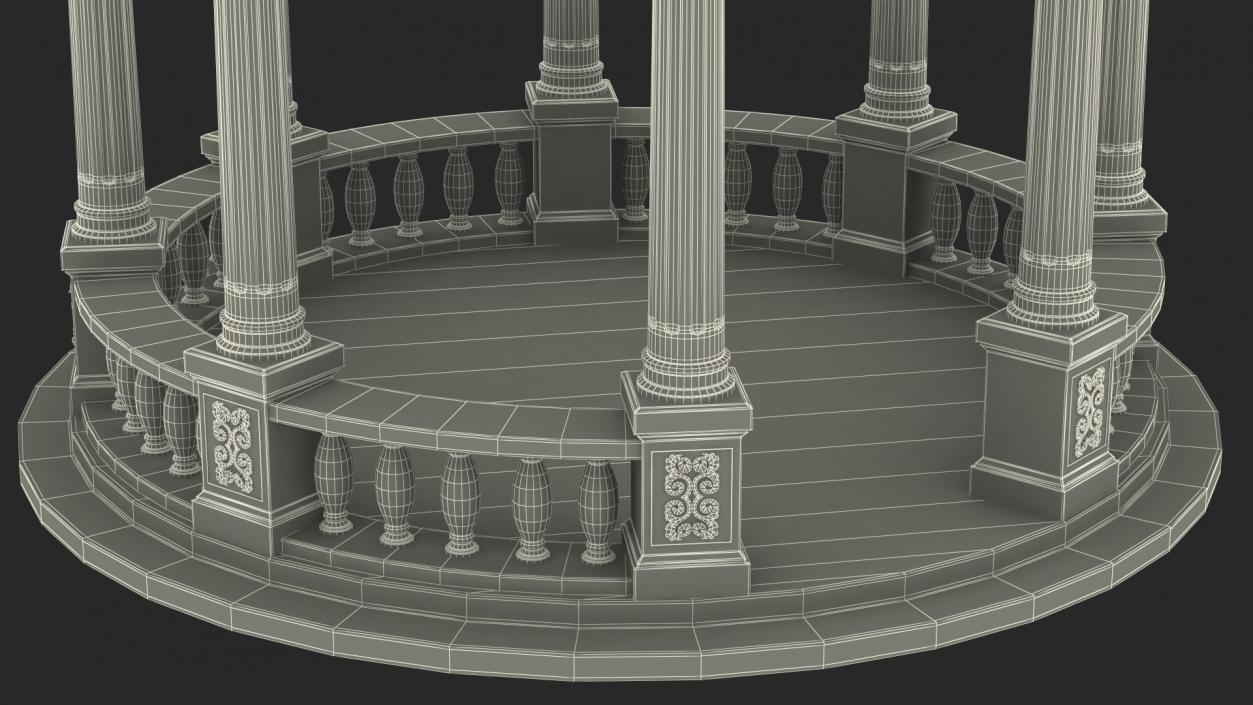 Marble Round Colonnade 3D