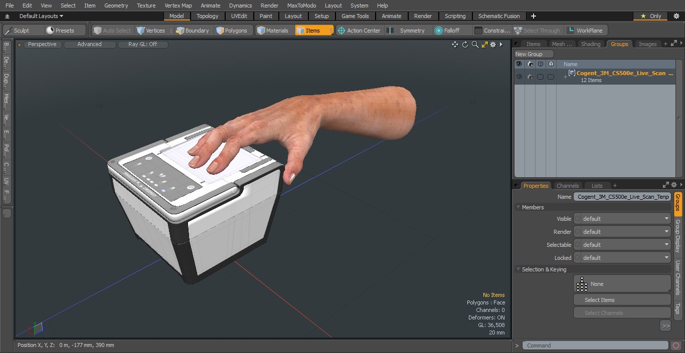 Cogent 3M CS500e Live Scan Tenprint Scanner with Man Hand 3D