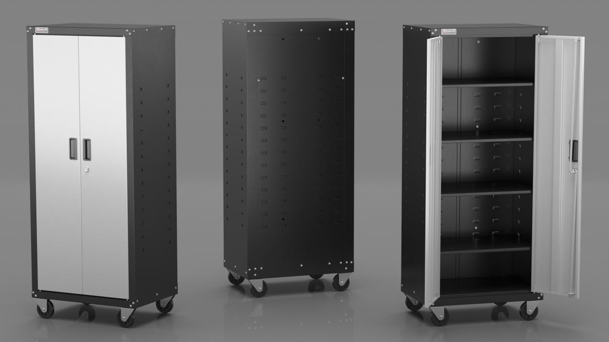 Grey Freestanding Garage Cabinet 3D