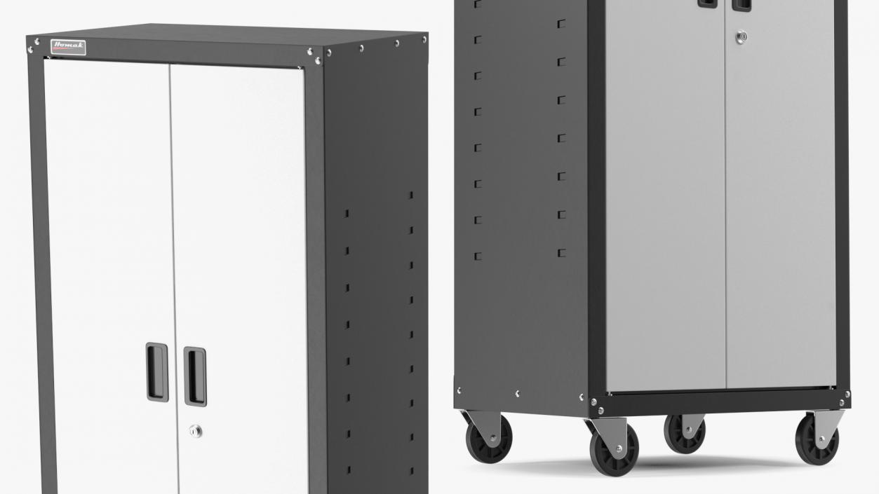 Grey Freestanding Garage Cabinet 3D