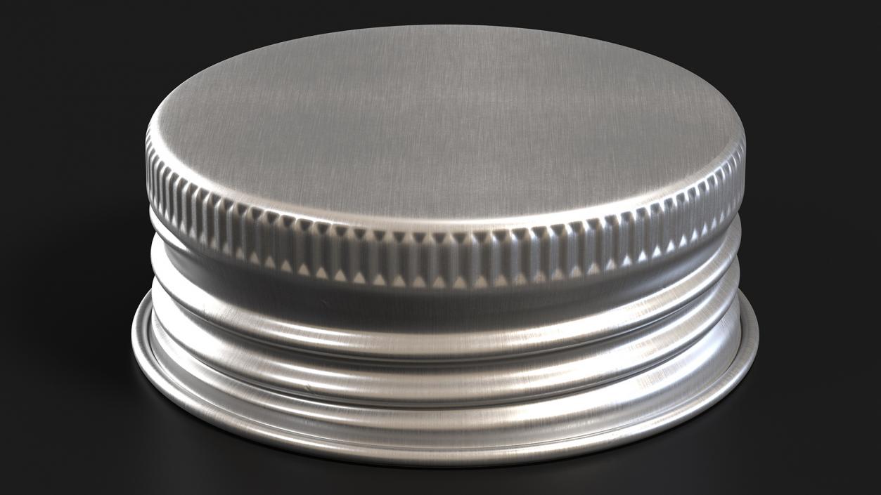 Round Aluminum Screw Cap 28mm 3D model