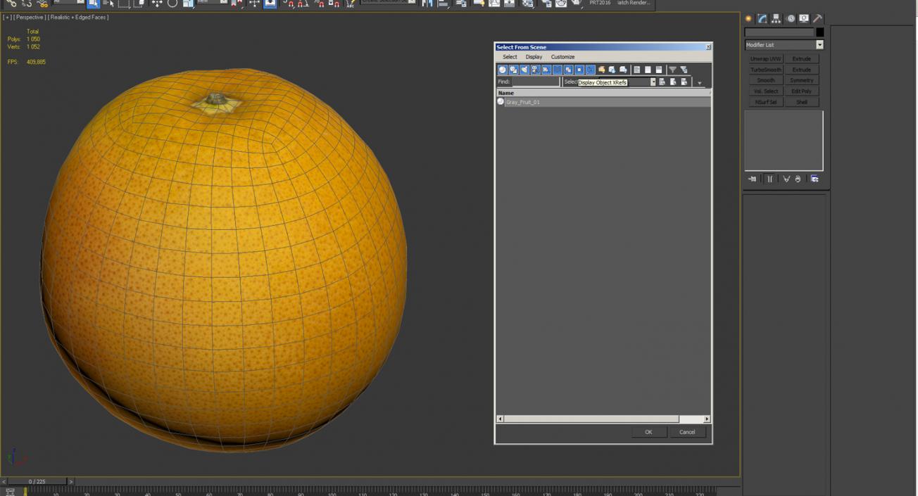 3D Whole Grapefruit