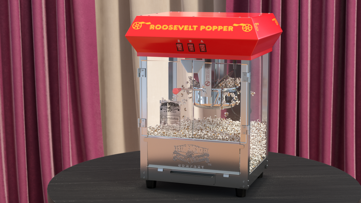 Great Northern Antique Style Popcorn Machine 3D model