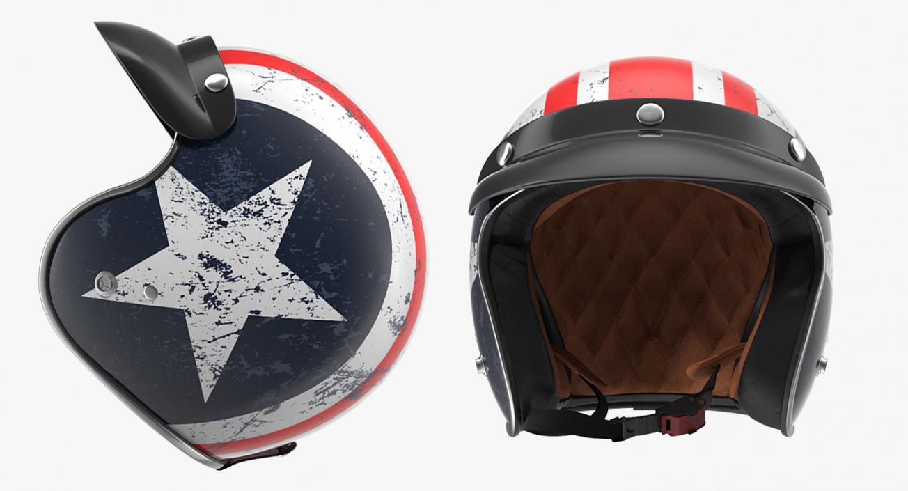 3D TORC Motorcycle Helmet Rebel Star model