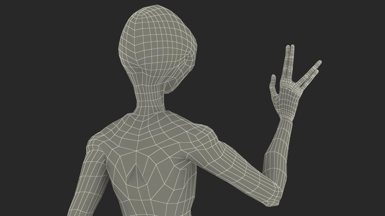 Humanoid Alien Creature Greeting Pose 3D