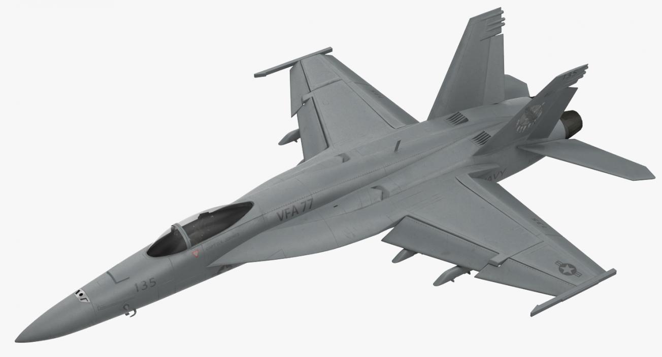 Fighter FA 18EF Super Hornet Rigged 2 3D