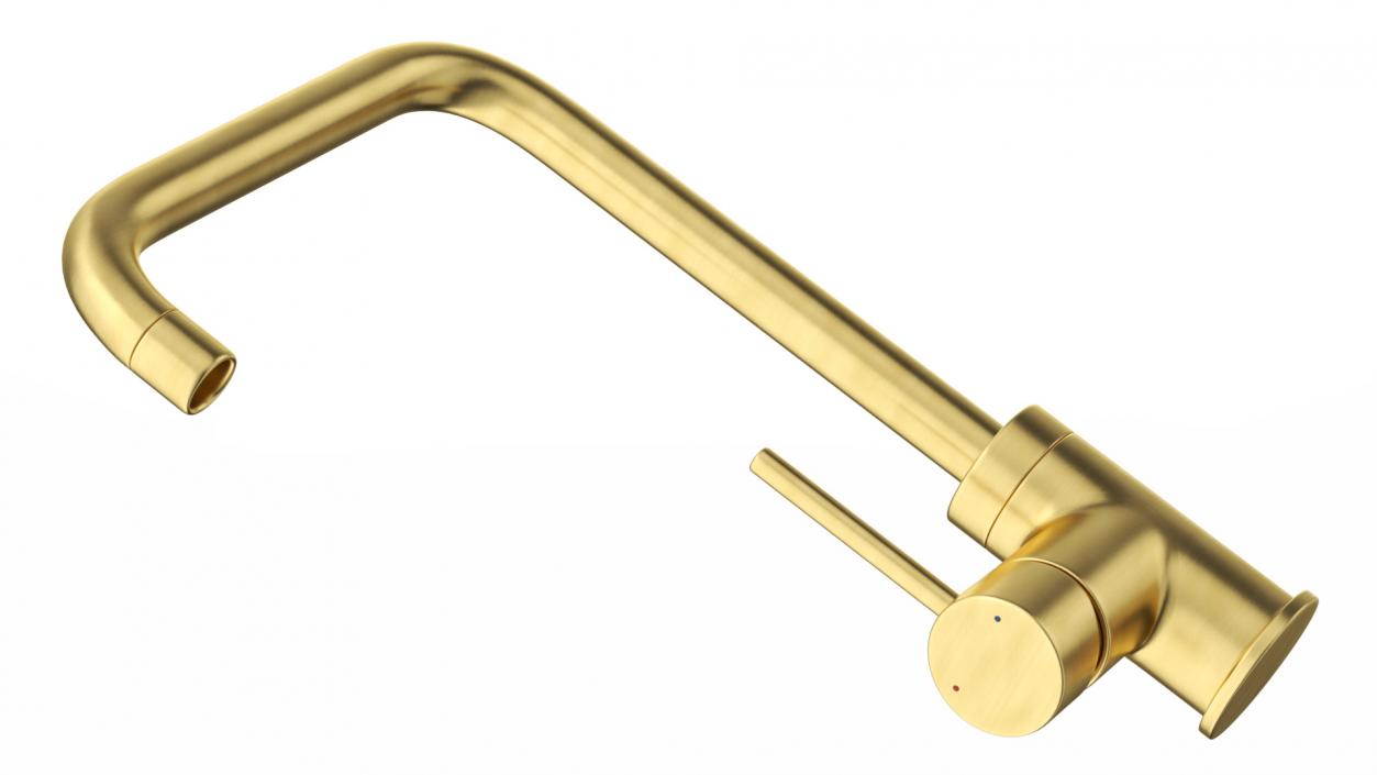 Angular Single Lever Sink Mixer Brass 3D