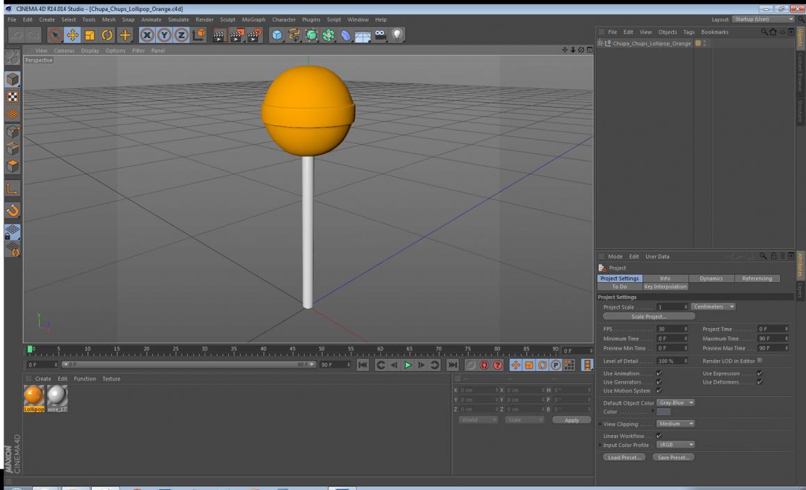 Chupa Chups Lollipop Orange 3D