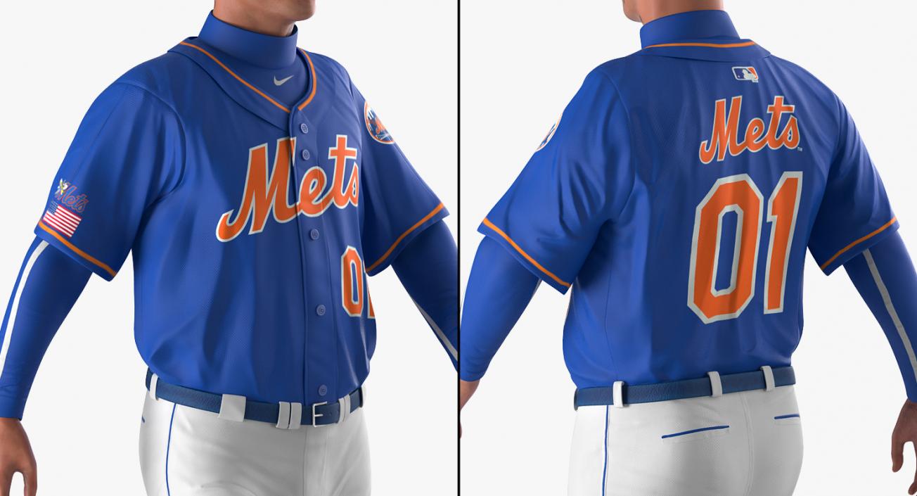 Baseball Player Rigged Mets 2 3D model
