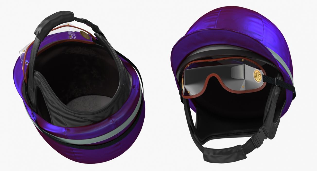 Jockeys Racing Helmet With Goggles 3D model