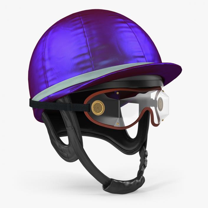 Jockeys Racing Helmet With Goggles 3D model