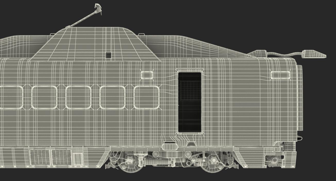 3D Bullet Train Passenger Car Rail Star Rigged model