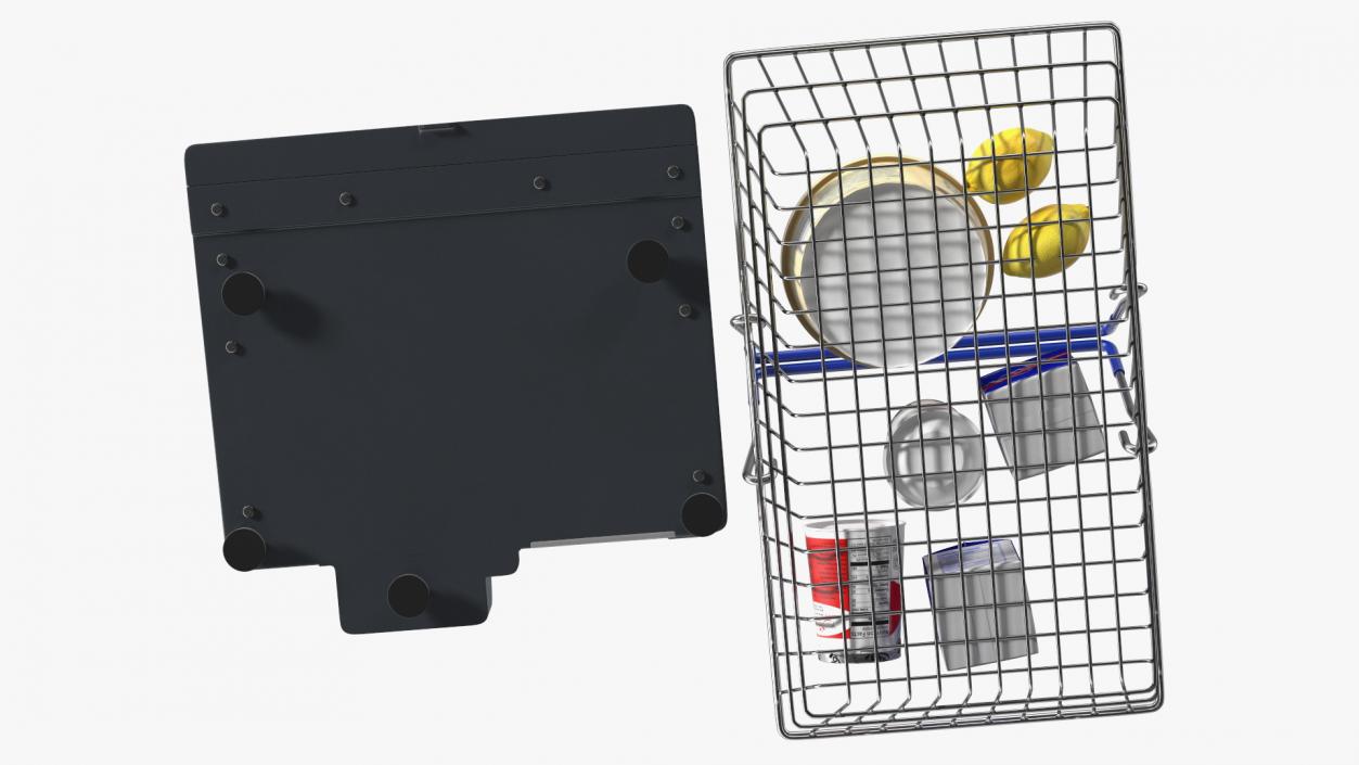 3D model Self-service Scales D-900 with Shopping Cart with Goods