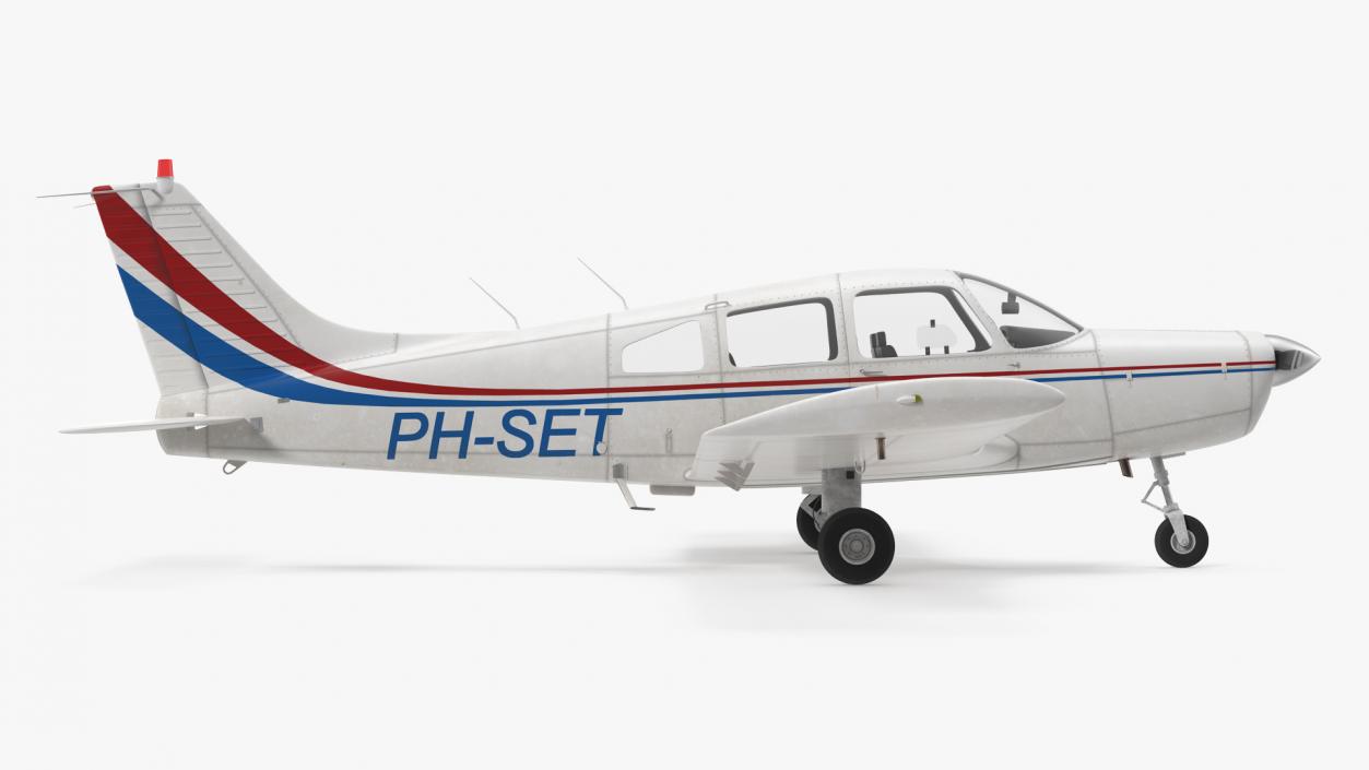 Civil Utility Aircraft Piper PA-28-161 Cherokee Rigged 3D model
