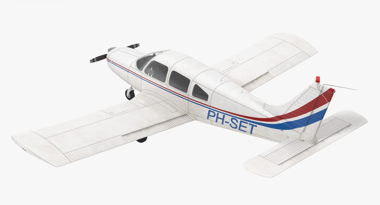 Civil Utility Aircraft Piper PA-28-161 Cherokee Rigged 3D model