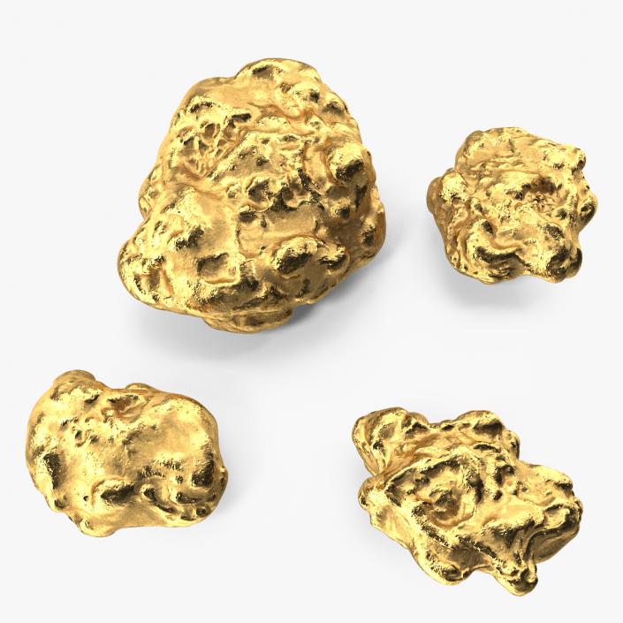 3D Metallic Gold Big Minerals