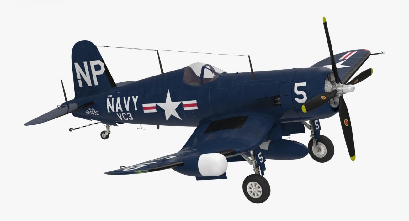 3D Navy Fighter F4U 5NL Corsair US WWII