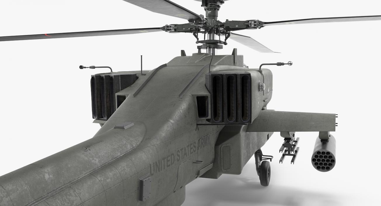 3D AH-64D Apache Longbow Rigged model