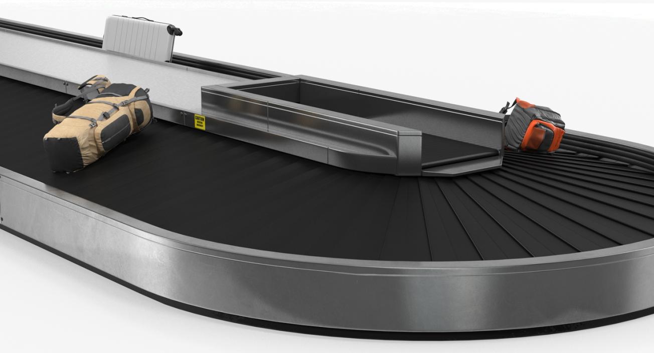 Airport Conveyor Belt System with Baggages 3D