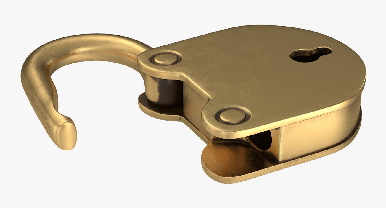 3D Vintage Brass Padlock