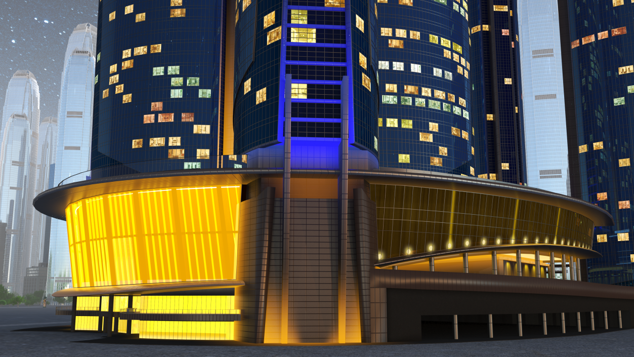 Etihad Towers Light 3D model