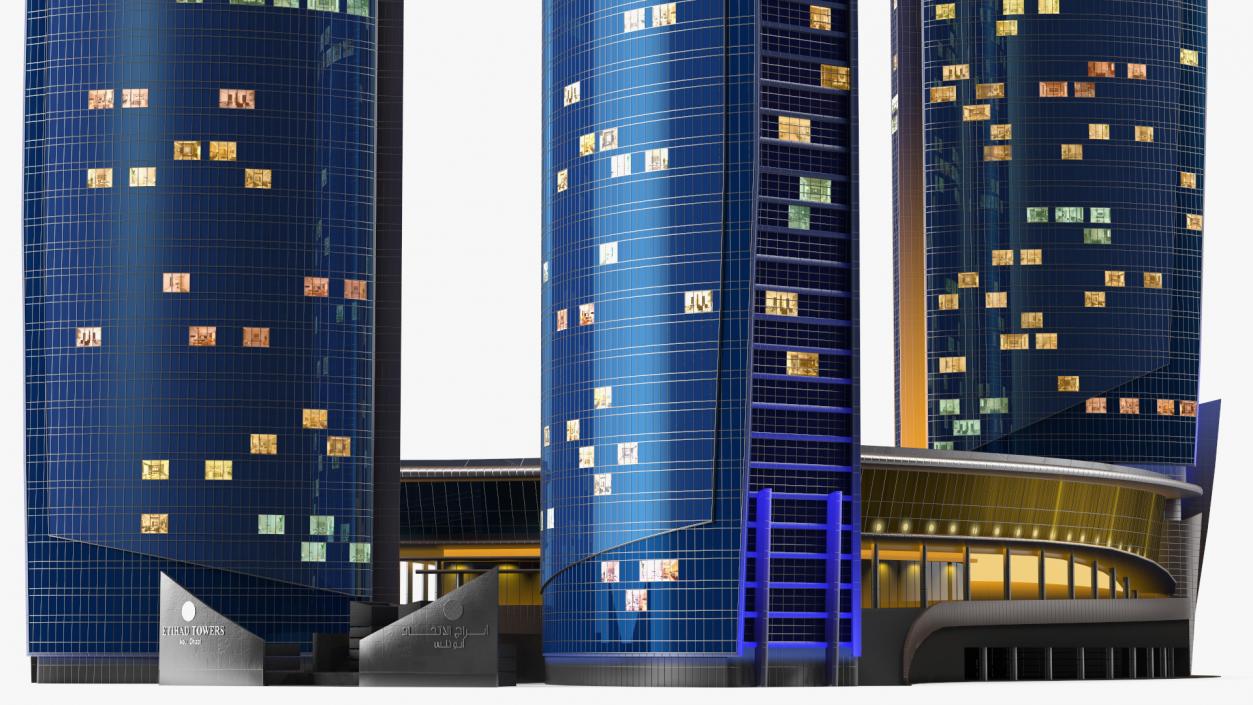 Etihad Towers Light 3D model