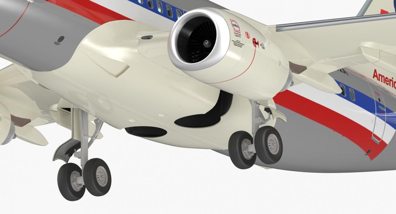 3D Boeing 737-600 with Interior American Airlines Rigged model