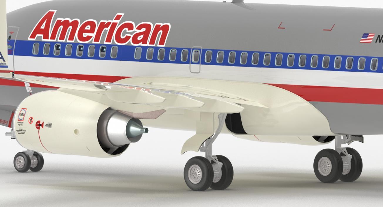 3D Boeing 737-600 with Interior American Airlines Rigged model
