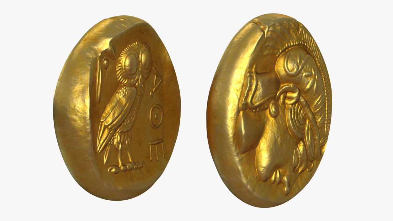 Gold Ancient Coin 3D