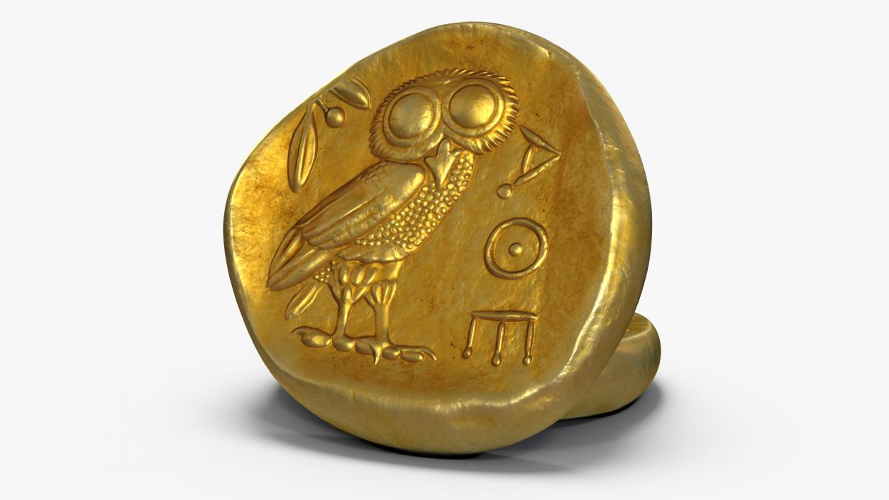 Gold Ancient Coin 3D