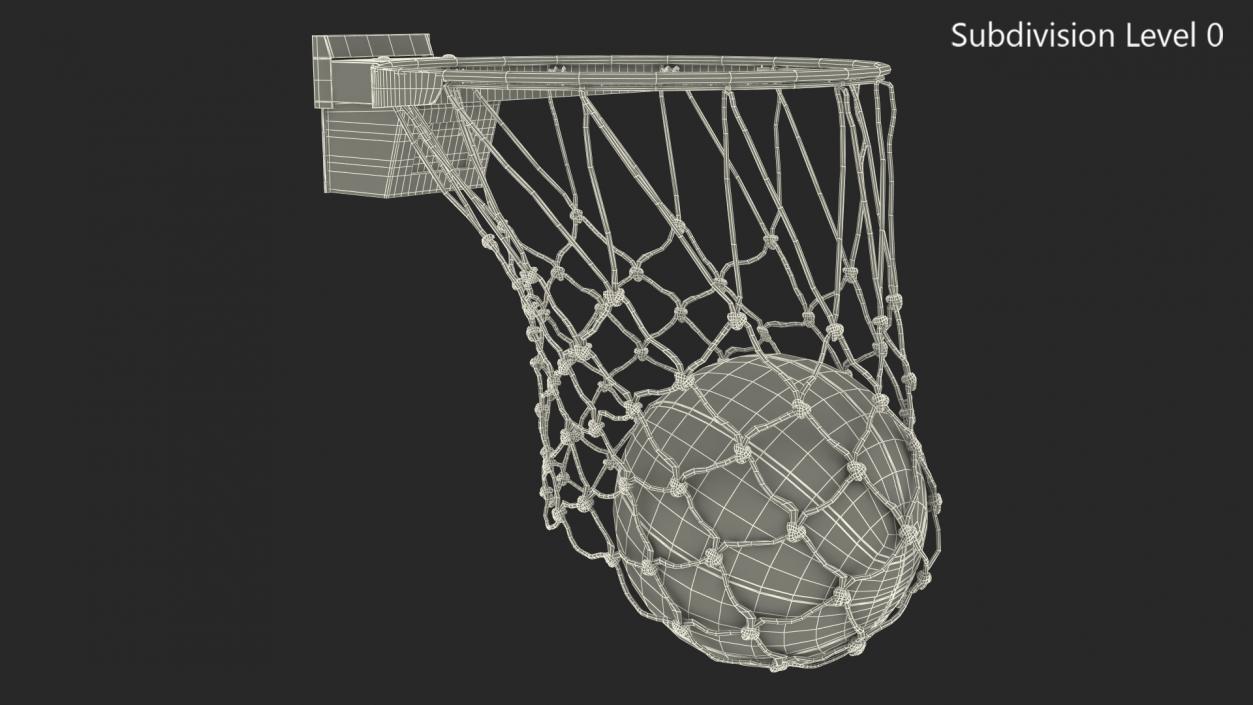 3D model Animated Spalding Basketball Falls Through the Net