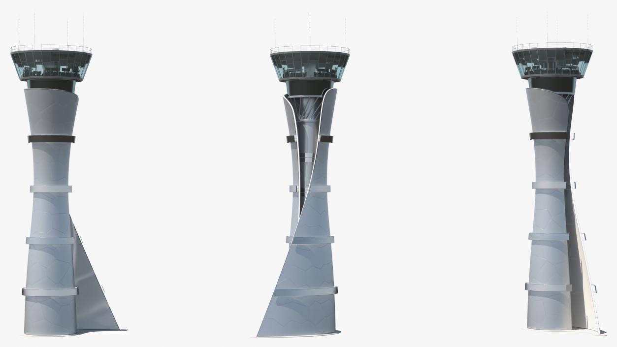 3D model Airport Air Traffic Control Tower with Interior Generic