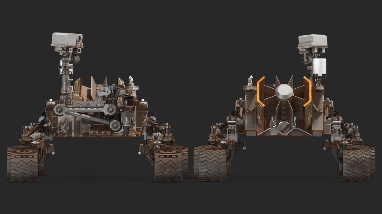 3D Curiosity Mars Rover Dusty Rigged model