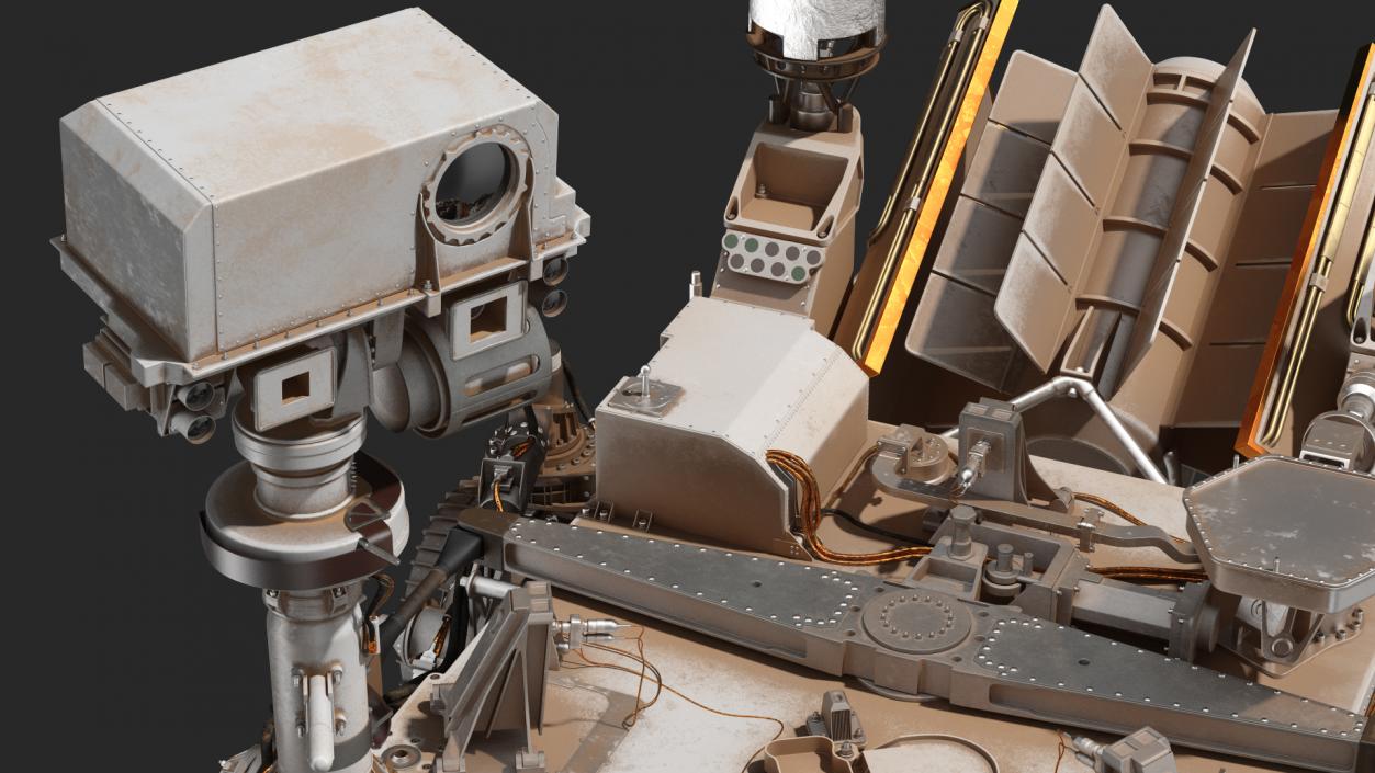 3D Curiosity Mars Rover Dusty Rigged model