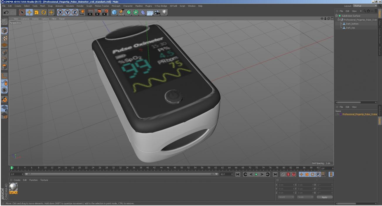 Professional Fingertip Pulse Oximeter 3D