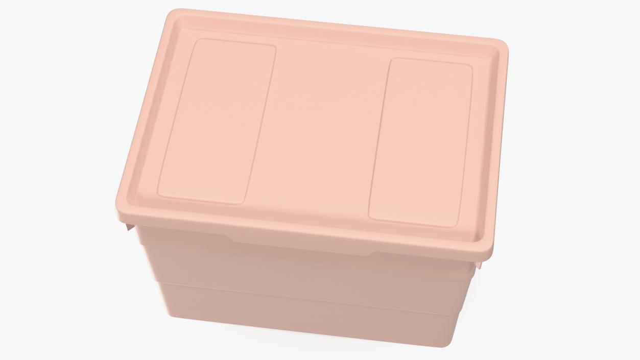 3D Pink Plastic Storage Box with Lid model