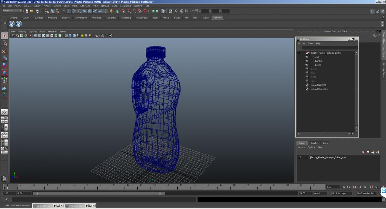 3D Empty Plastic Package Bottle model