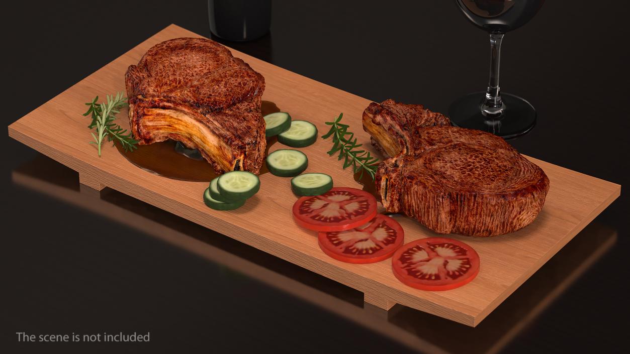 Smoked Bone In Ribeye Steak 3D
