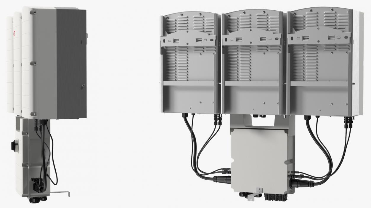 3D SolarEdge Three Phase Inverter with Secondary Units