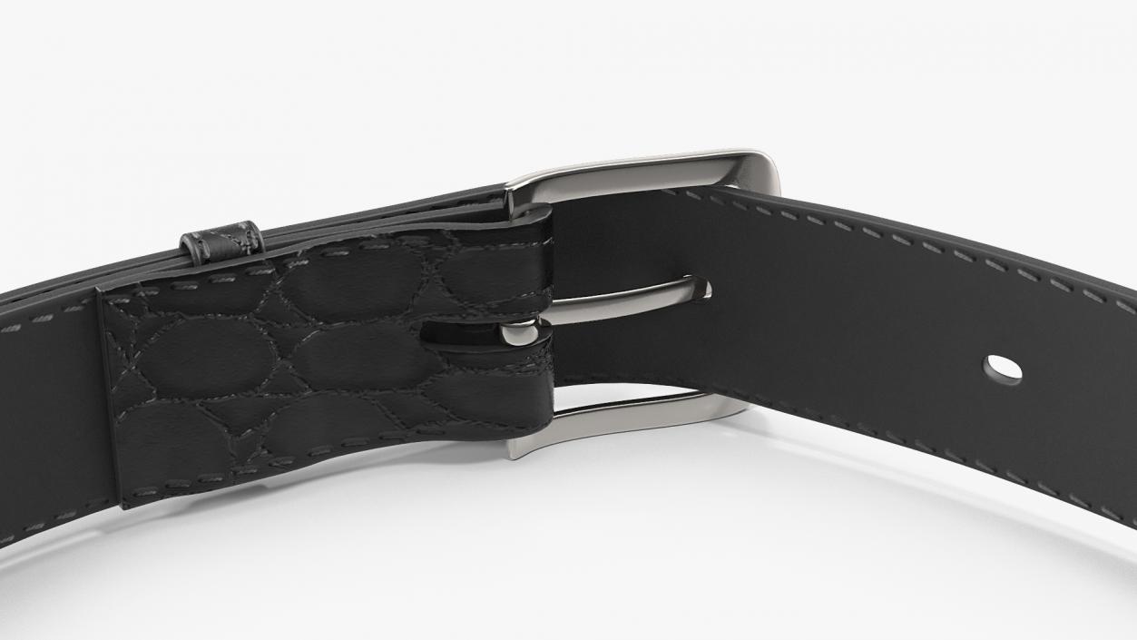 3D Black Crocodile Belt for Men model