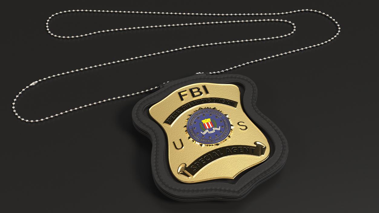 3D model FBI Badge in Leather Case