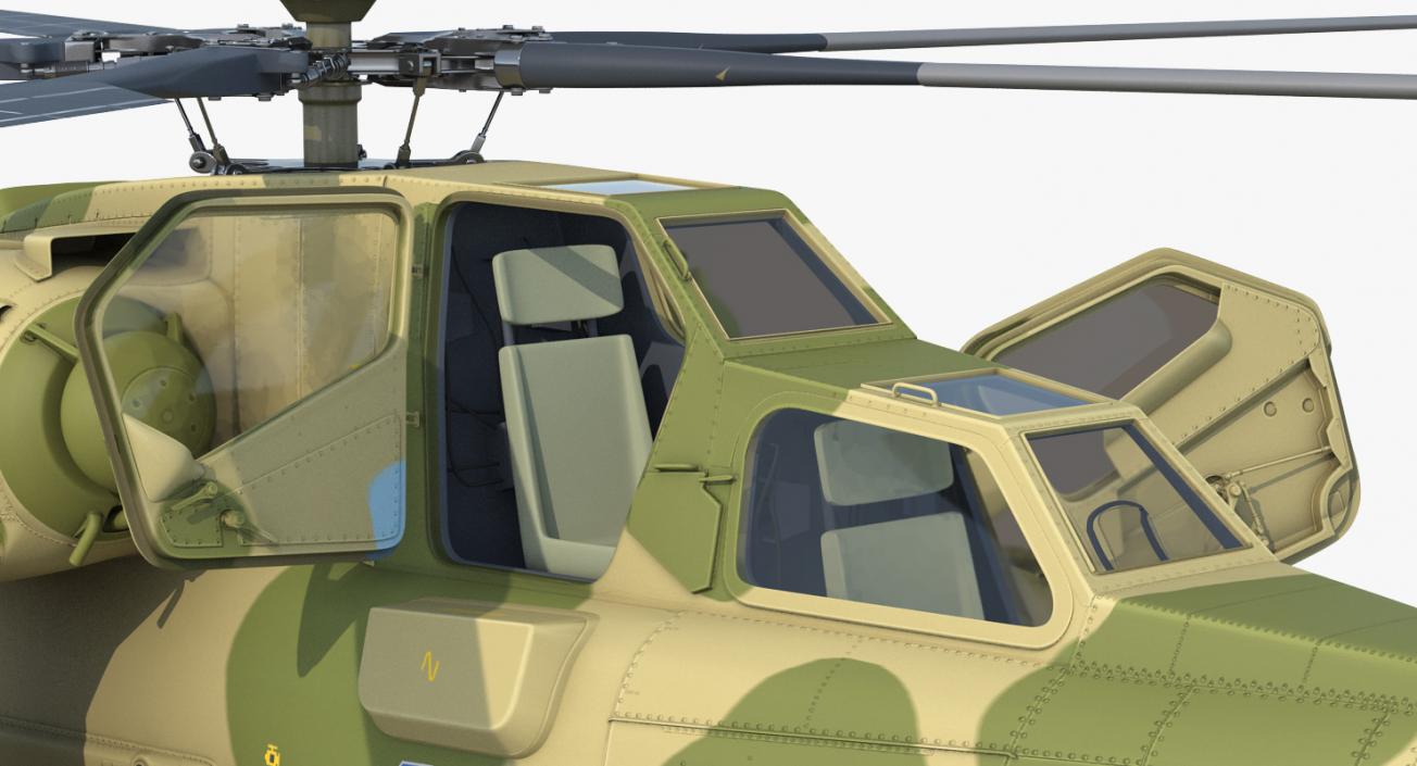 Attack Helicopter MI-28N Havoc with Radar Station 3D model