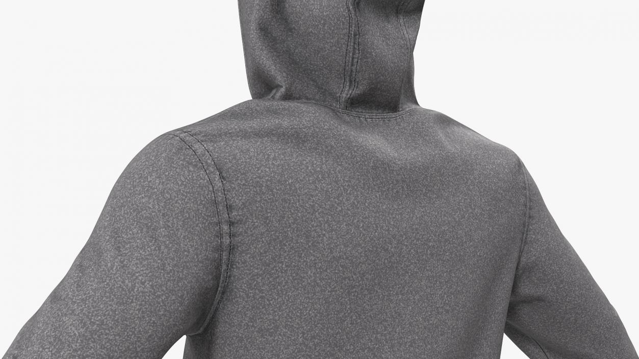 3D Grey Hoodie Nike Raised Hood model
