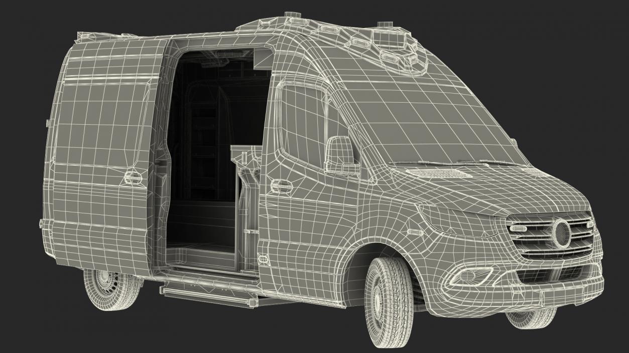 3D Ambulance Van Generic Rigged model