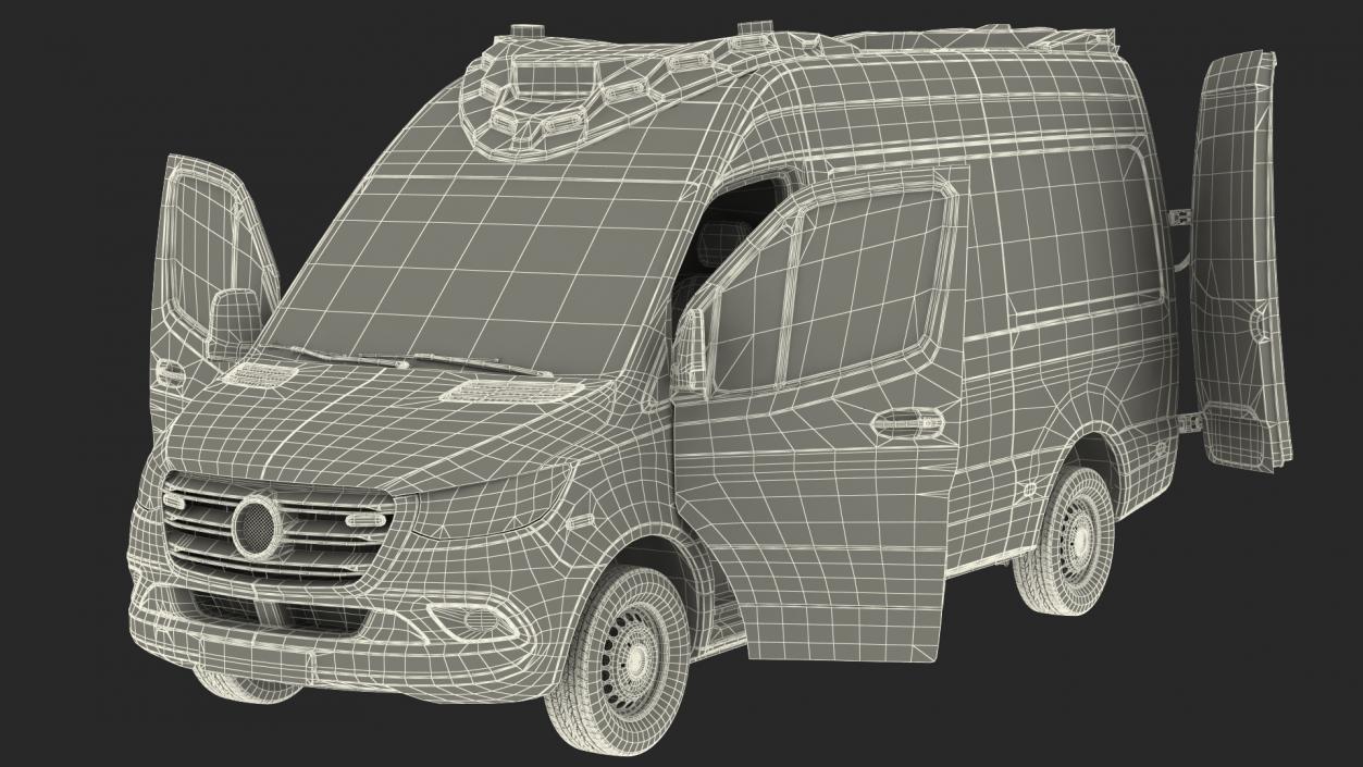 3D Ambulance Van Generic Rigged model