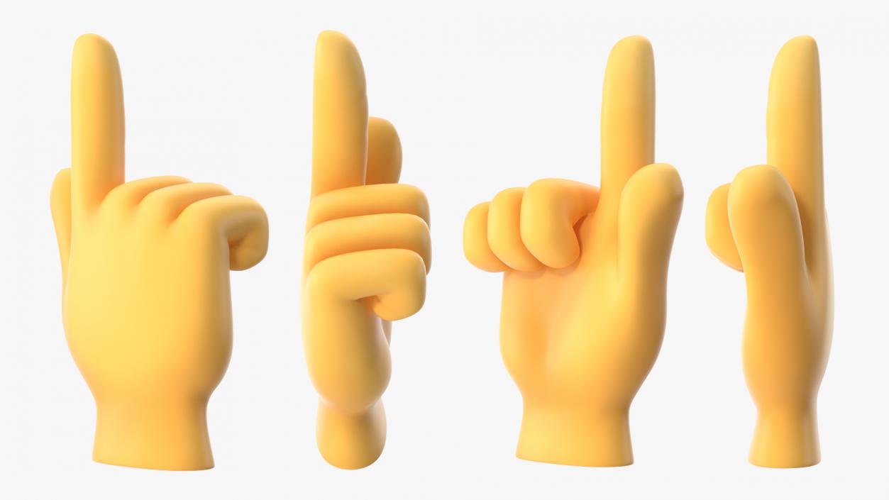 Backhand Index Pointing Up Emoji 3D