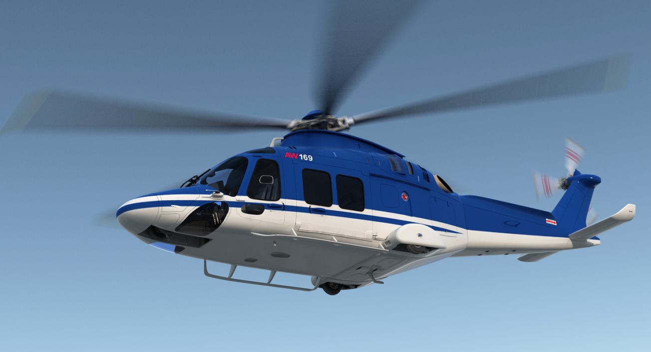 3D Multirole Helicopter AgustaWestland AW169