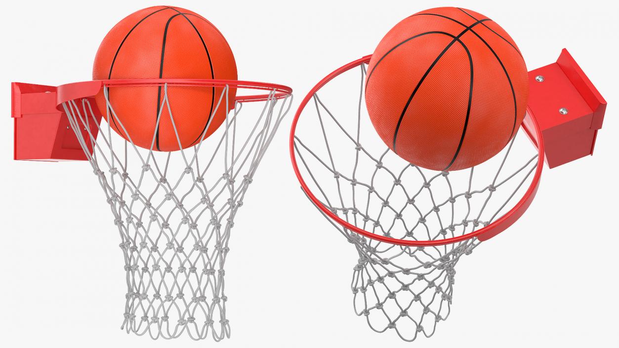 3D model Animated Basketball Ball Flies into Ring