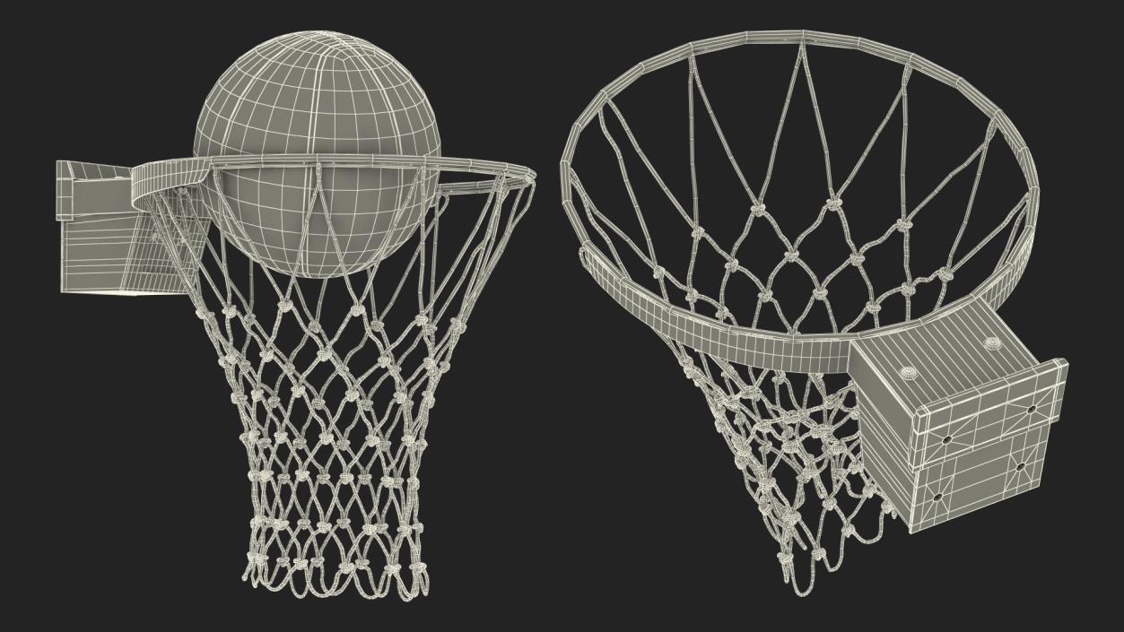 3D model Animated Basketball Ball Flies into Ring