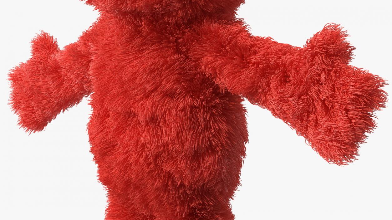 Elmo Full Body Hand Puppet Fur Rigged 3D